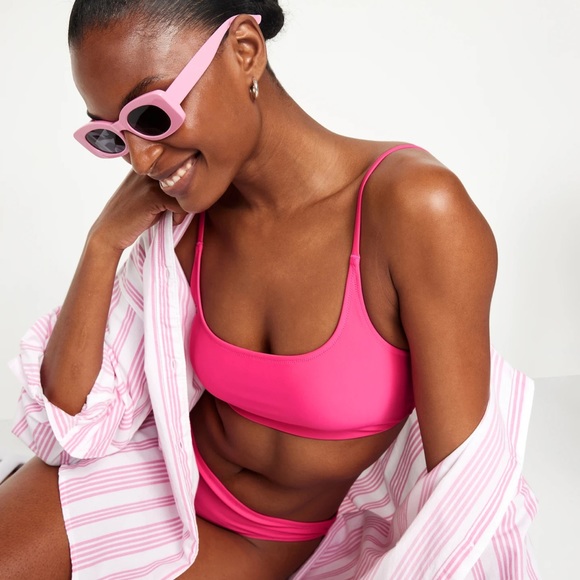 NWT OLD NAVY Scoop-Neck Bikini Swim Top  Color: Polarized Pink low scoop - Picture 4 of 9